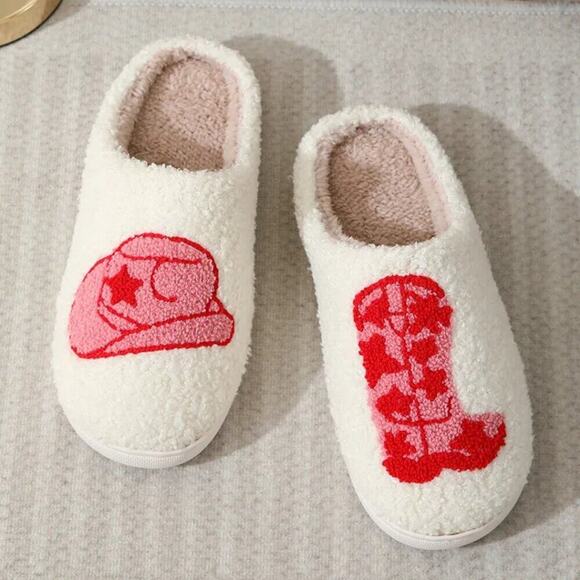 2/$30 NEW Pink Cowgirl Slippers - Picture 1 of 10